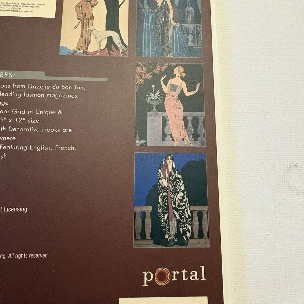 Gazette du Bon Ton Fashion Images from the Age of Art Deco 2006 Calendar 12 x 6